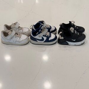 Nike Kids Sneakers Trio - White, Blue, Black